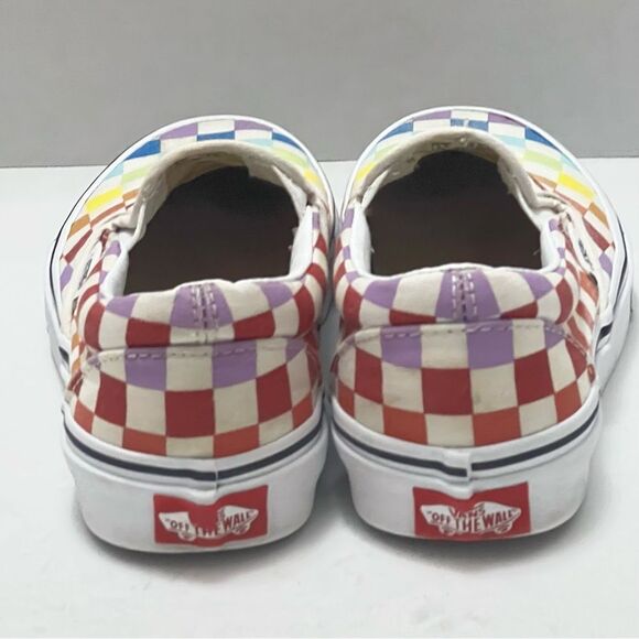 Vans Checkered Shoes Women’s Sz 5 Canvas Colorful Classic Skate Slip-On Casual - Picture 4 of 13